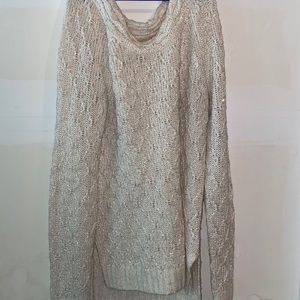 Long white sweater (semi gold sparkles)